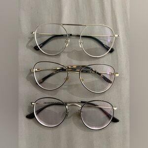 3-Pack Glasses Metal Frames with Prescription Lenses ($400 Value) + 2 FREE Cases